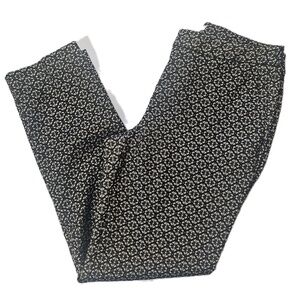 Chico's Dress‎ Pants Womens 0 Black Floral Straight Leg Zip Closure Career